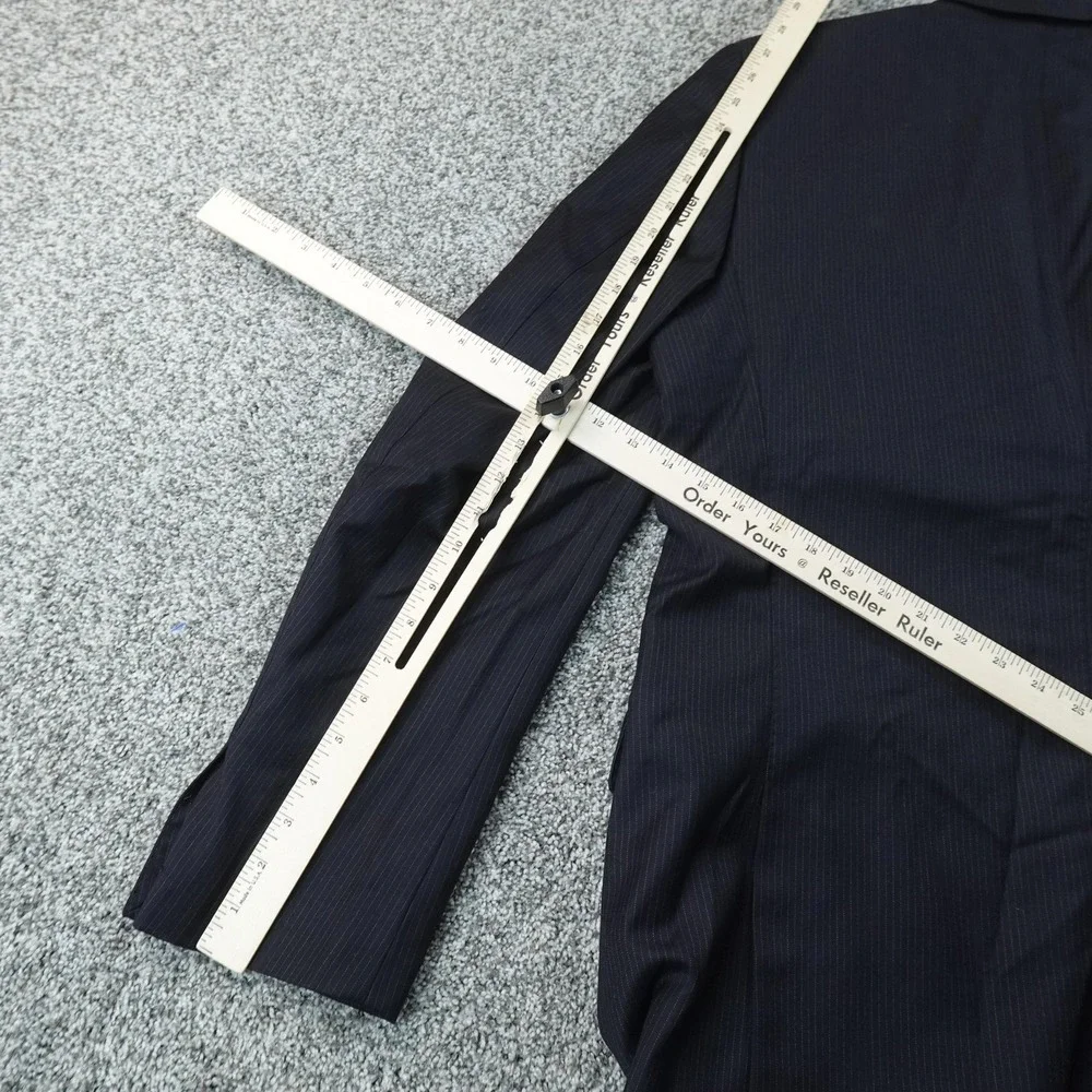 Banana Republic Blazer Mens 44L Blue Pinstripe Wool Sport Coat Suit Jacket Top